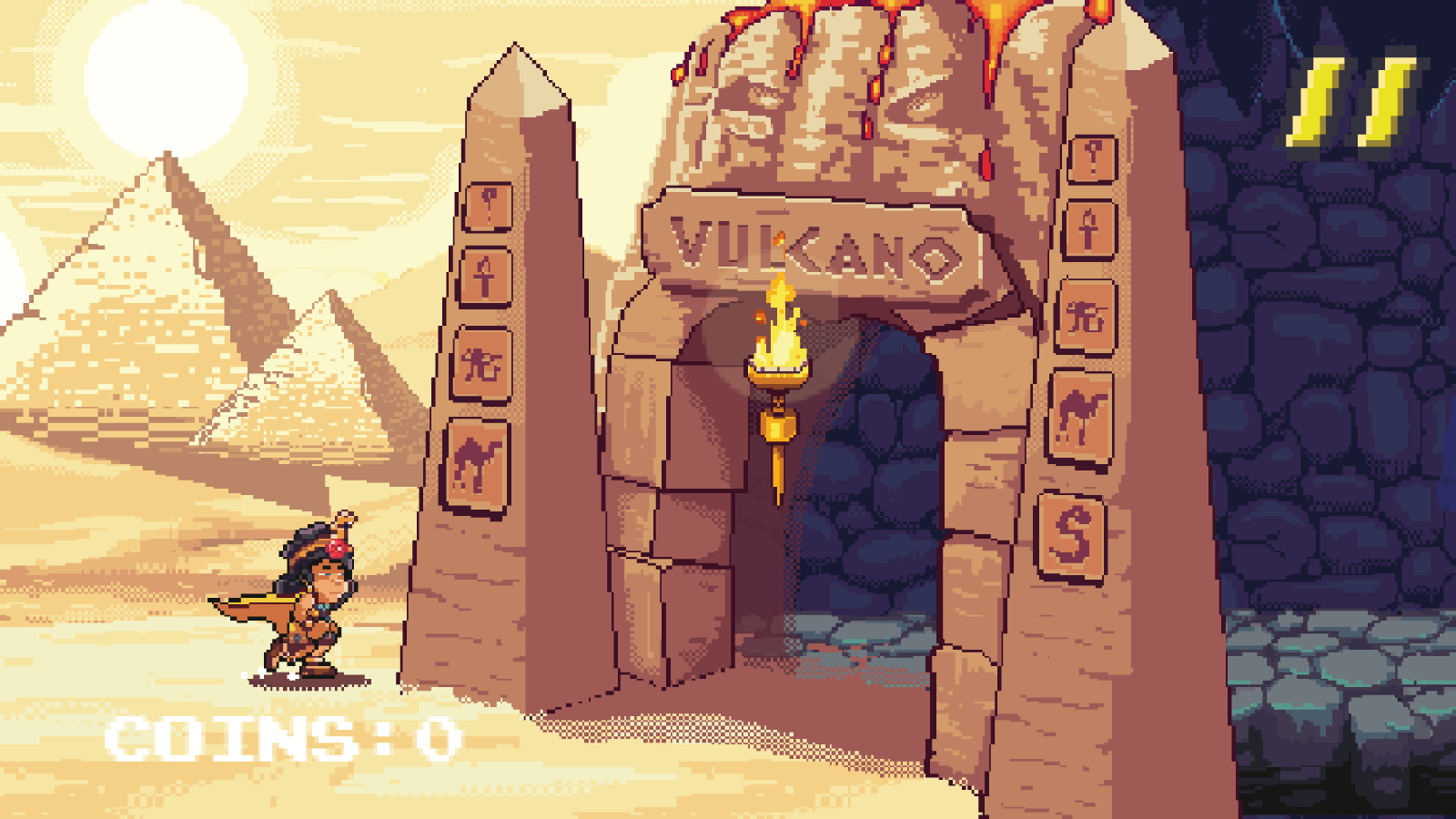 Schermata con scarabei d'oro e ambientazione egizia