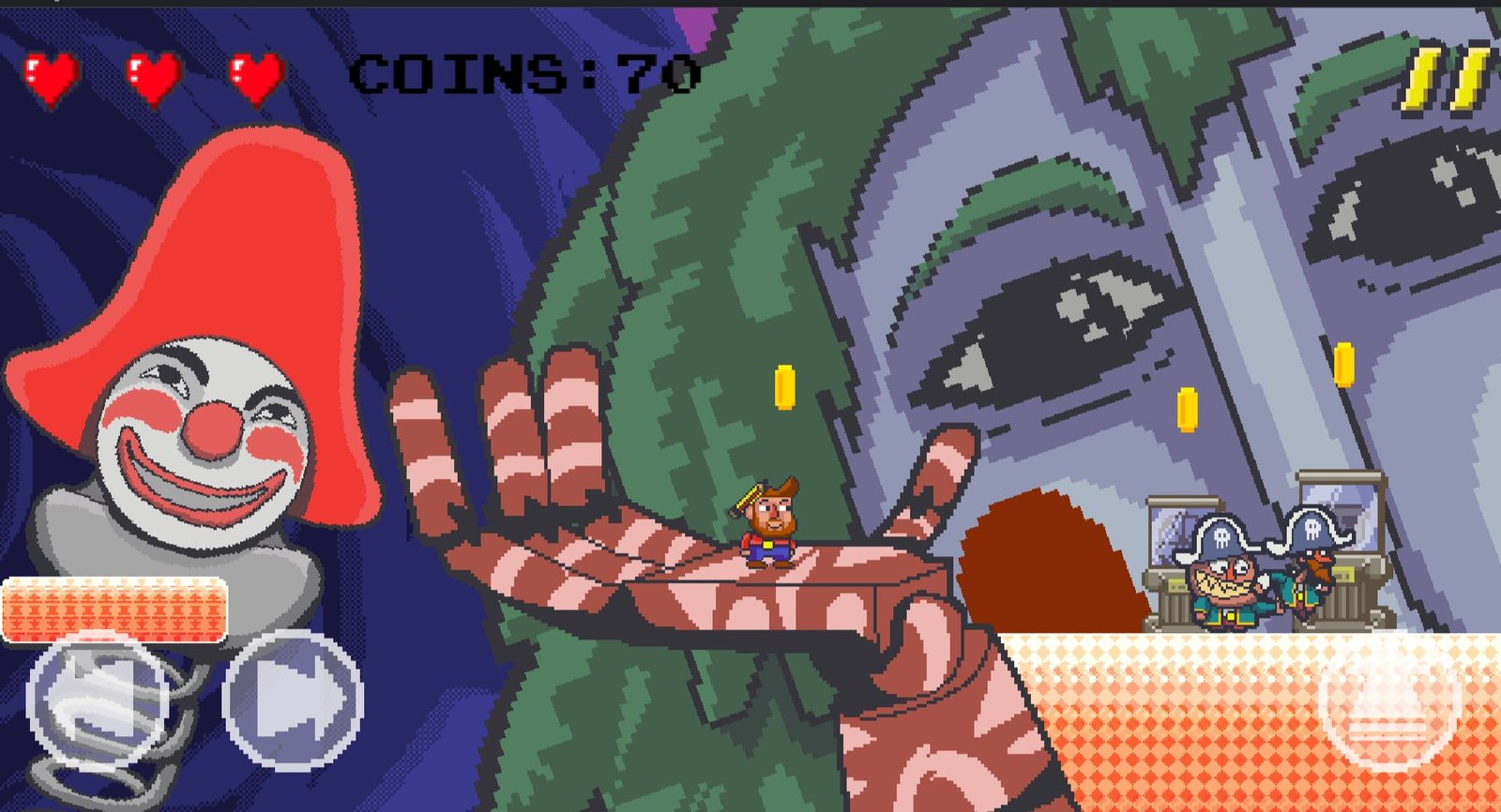 Screen with legendary floats and papier-mache masks