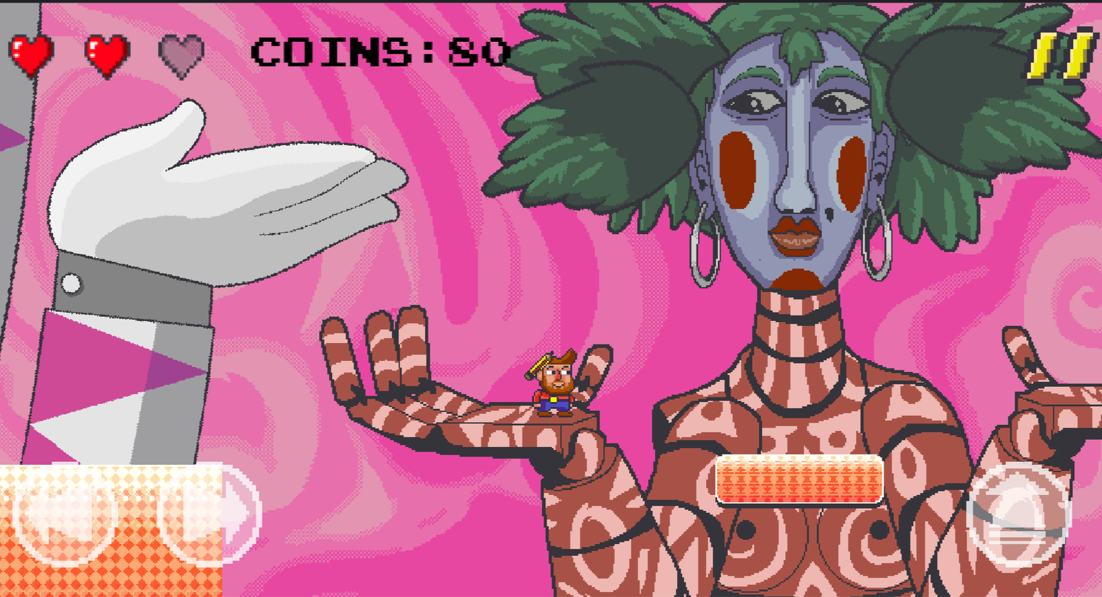 Colourful platforms and enemies inspired by Viareggio Carnival