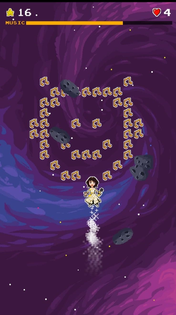 Schermata con galassia e armonia cosmica da ristabilire