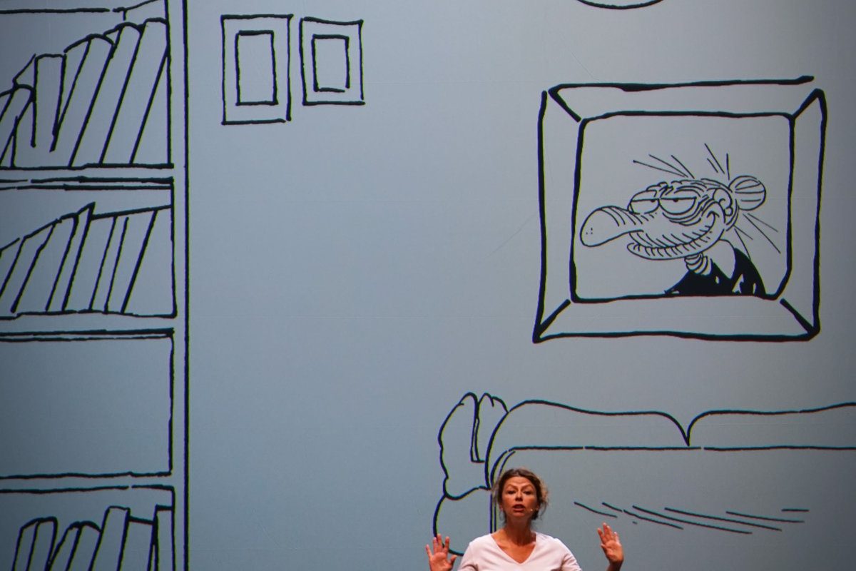 Dettaglio delle proiezioni con le tavole di Lucrezia