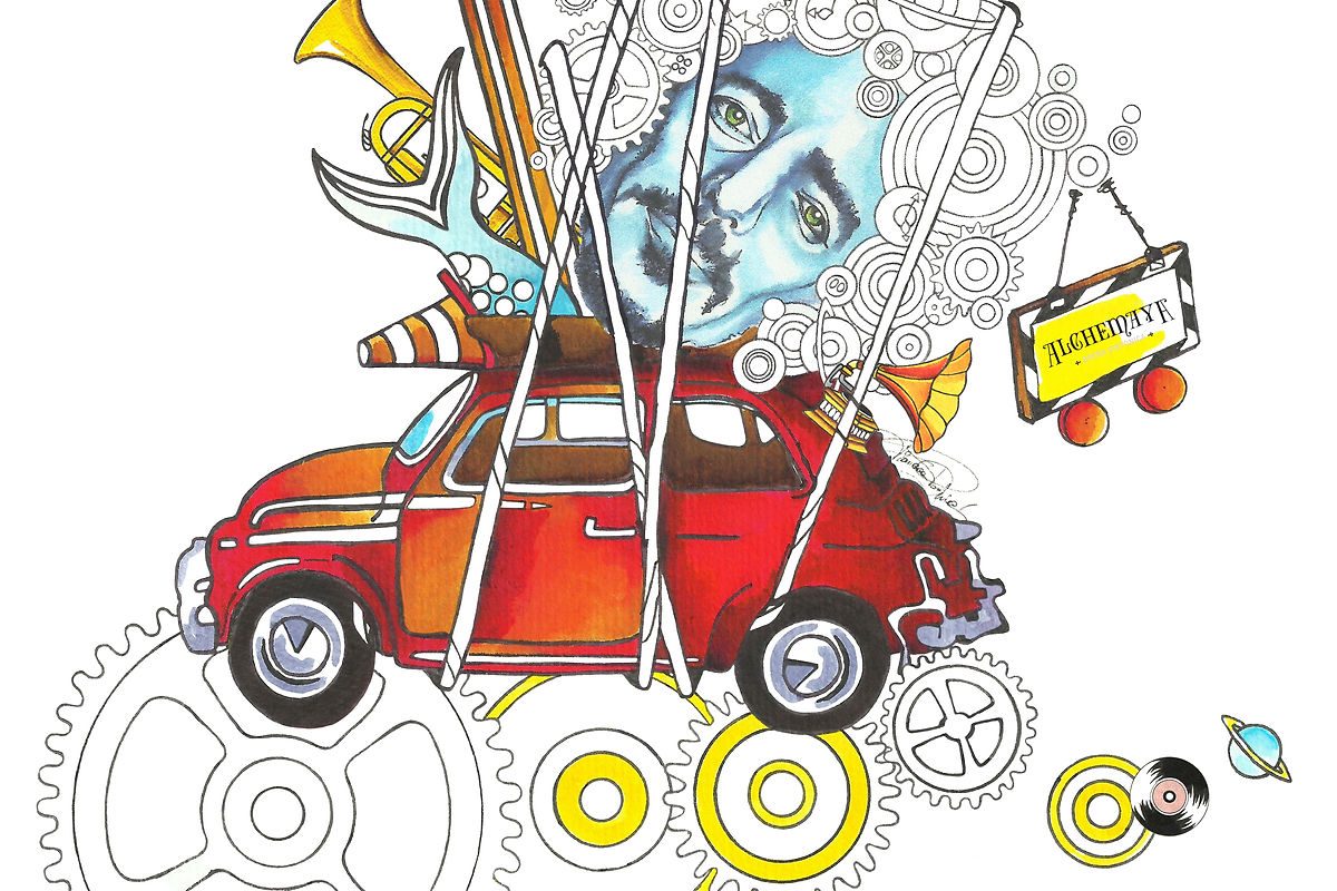 Illustrazione con creature marine e mitologia classica