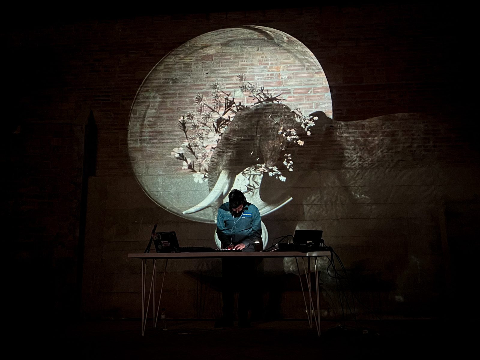 Momento finale della performance con pubblico presente