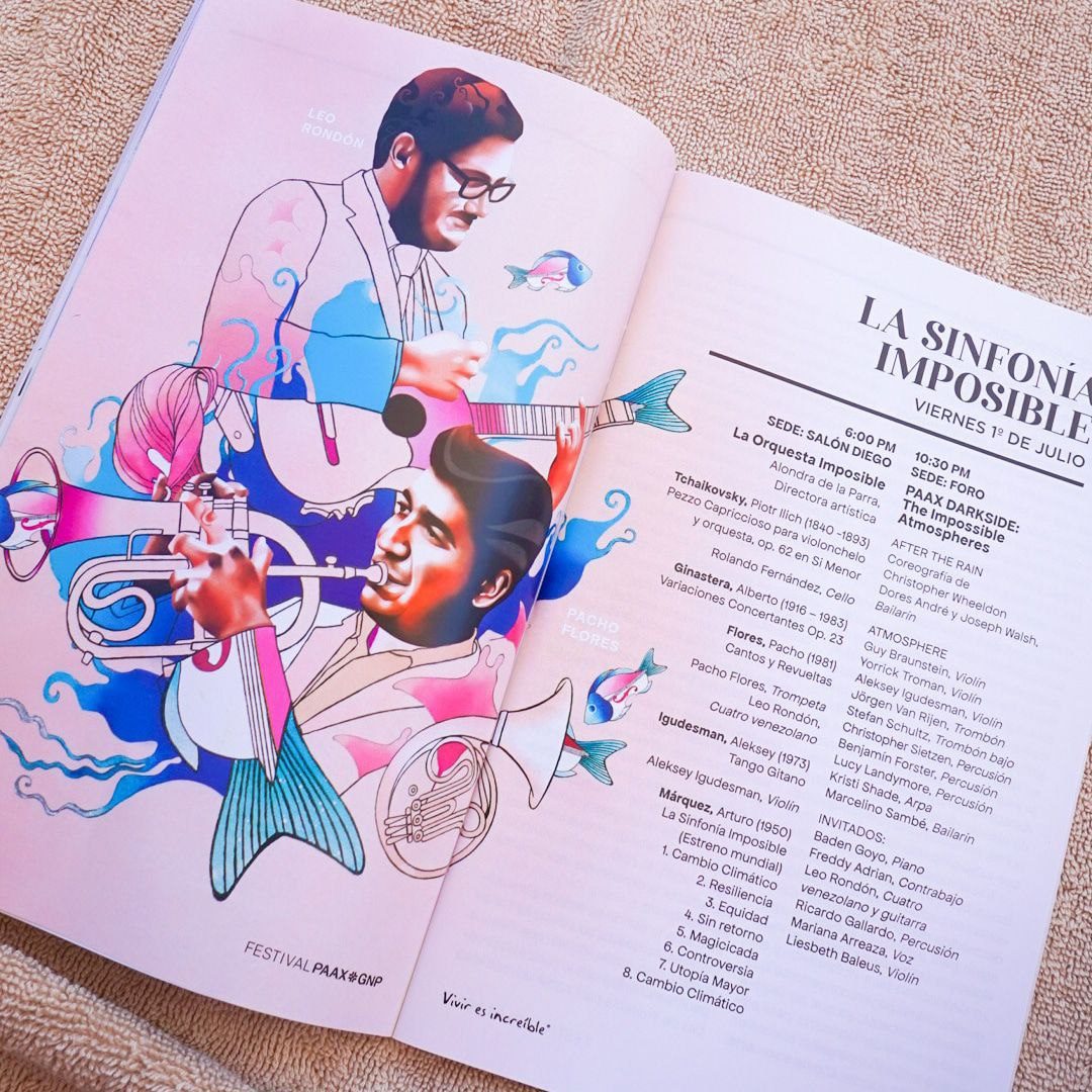 Grafica coordinata Festival Paax con fauna caraibica