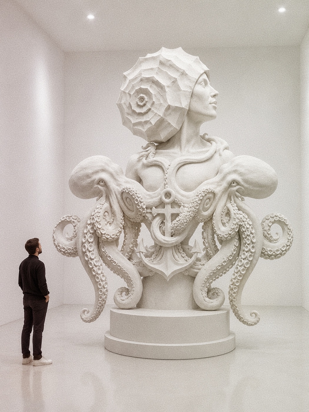 Monumental marine-figure sculpture realised by Imaginarium