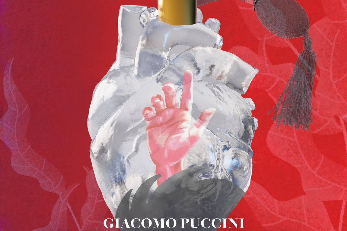 Teatro del Giglio - locandina illustrata con palette in rosso