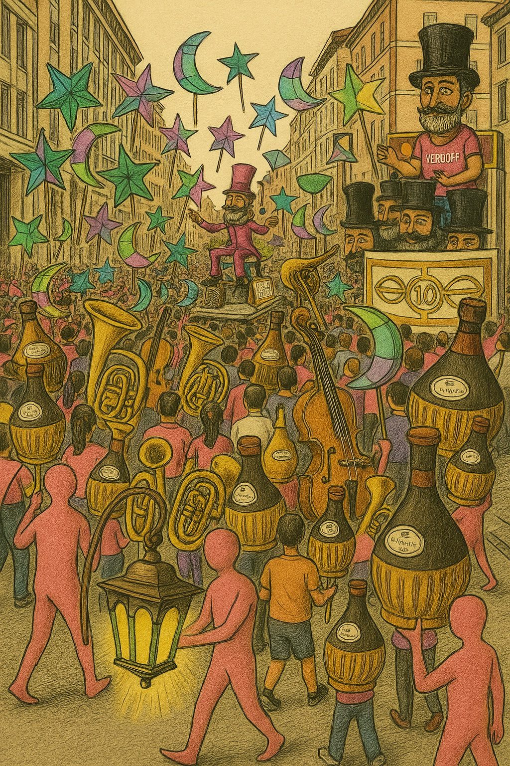 Schizzo preparatorio per le maschere verdiane