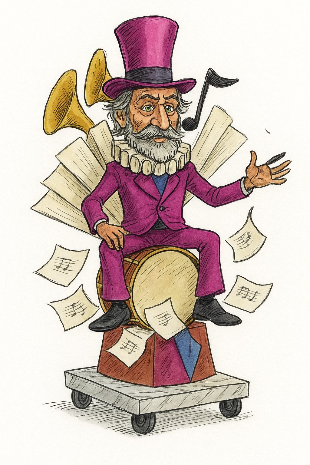 Disegno a china della sequenza coreografica centrale